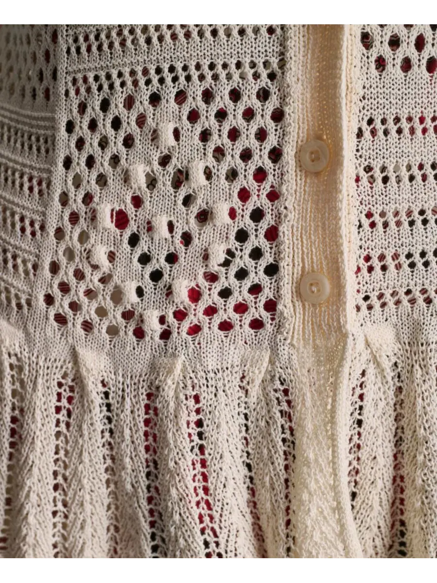Кардиган женский с V-образным вырезом Open Stitch BCBG — изображение 6 из 6, кремовый