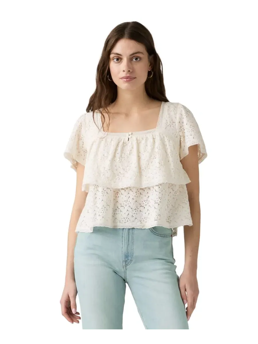 Топ с кружевным дизайном, короткий рукав Levi's