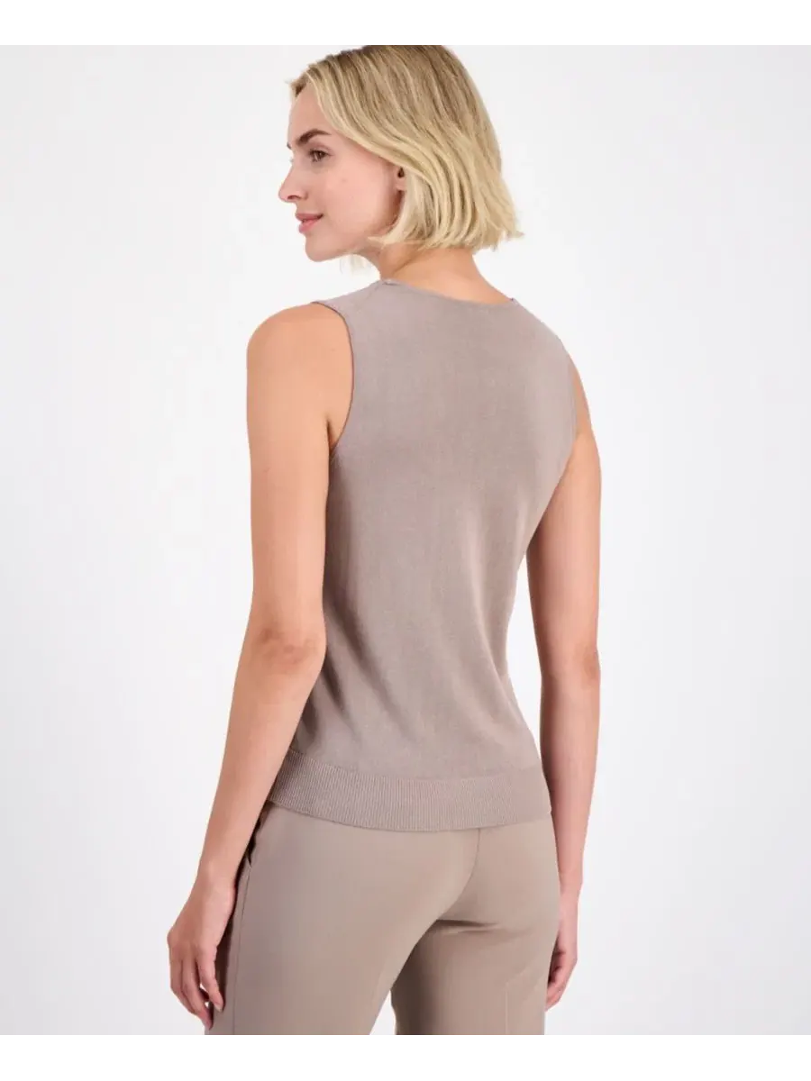 Топ с блестками без рукавов Anne Klein, Natural Clay — изображение 2 из 3