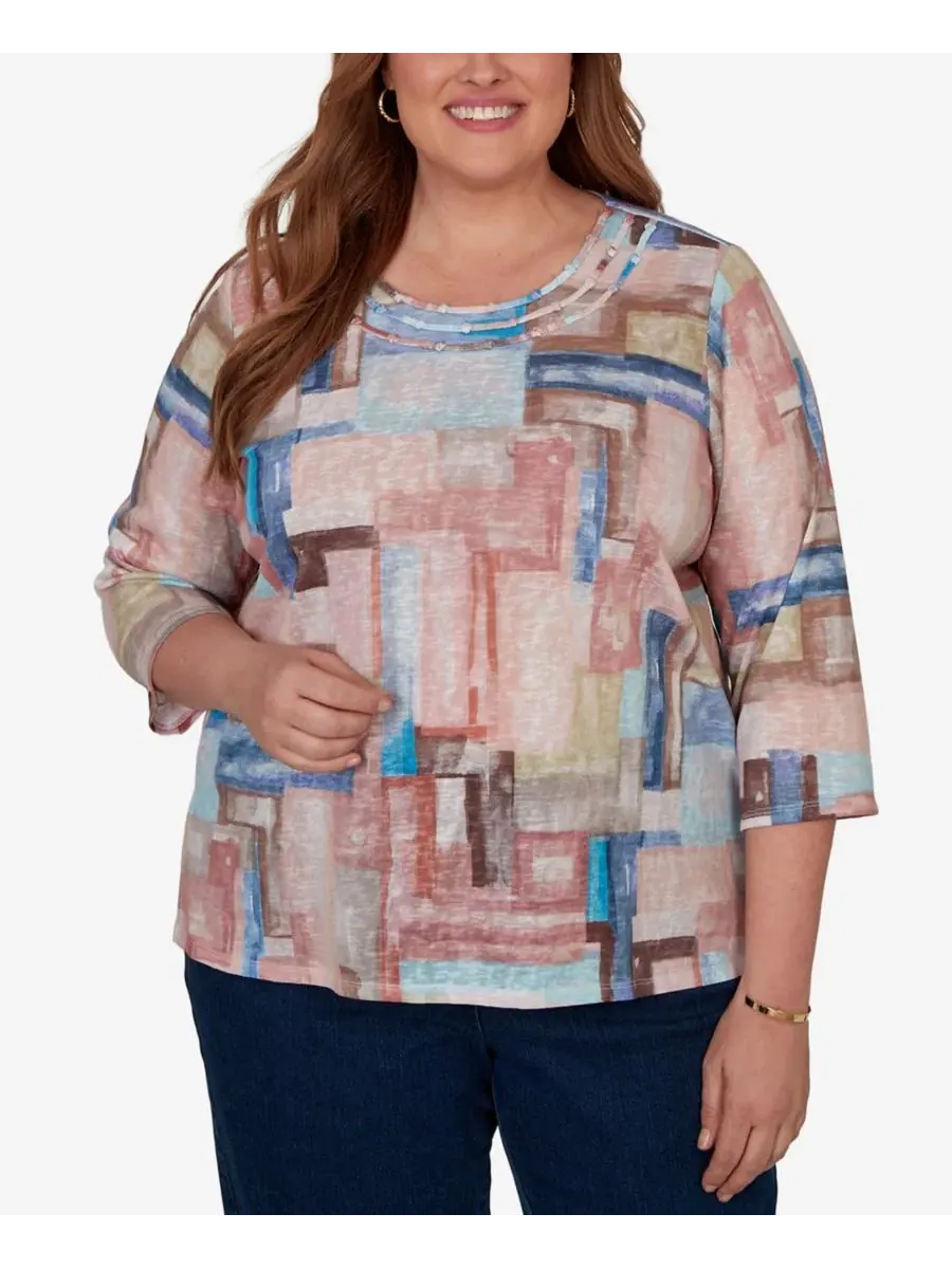 Топ с принтом Camden Market Painted Color Blocks Alfred Dunner — изображение 1 из 5, мульти