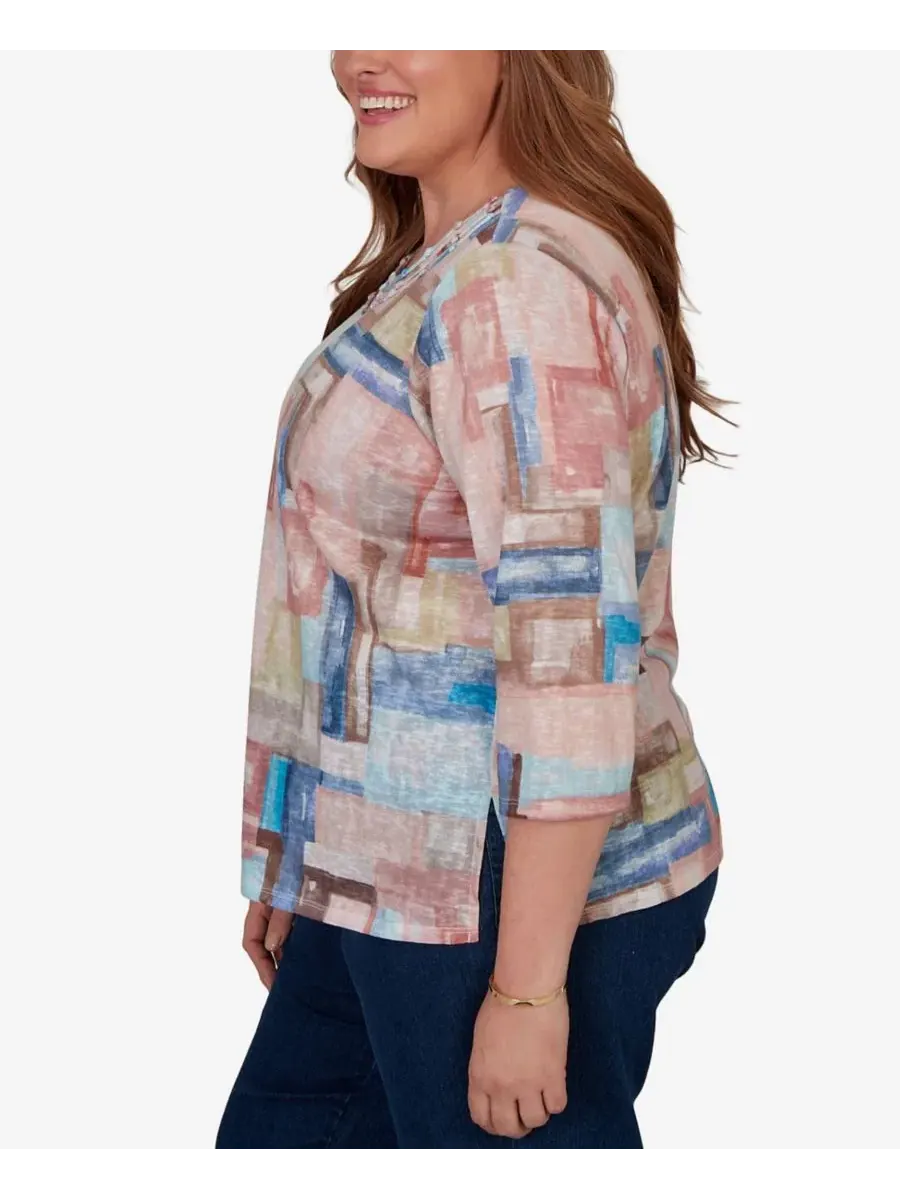 Топ с принтом Camden Market Painted Color Blocks Alfred Dunner — изображение 3 из 5, мульти