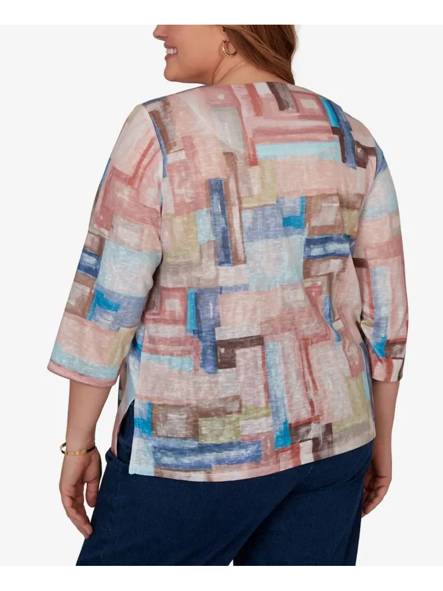 Топ с принтом Camden Market Painted Color Blocks Alfred Dunner — изображение 5 из 5, мульти