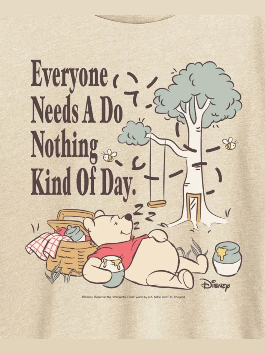 Футболка с принтом Winnie The Pooh Nothing Kind of Day Hybrid Apparel — изображение 3 из 3, березовый