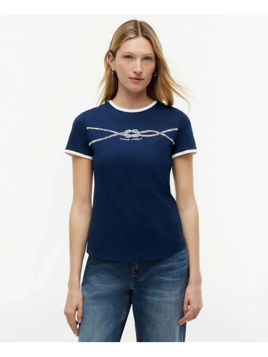 Футболка с контрастной окантовкой Tommy Hilfiger