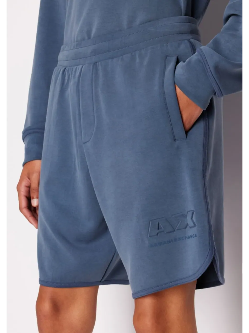 Мужские эластичные шорты с логотипом AX A|X Armani Exchange — изображение 4 из 5, синий