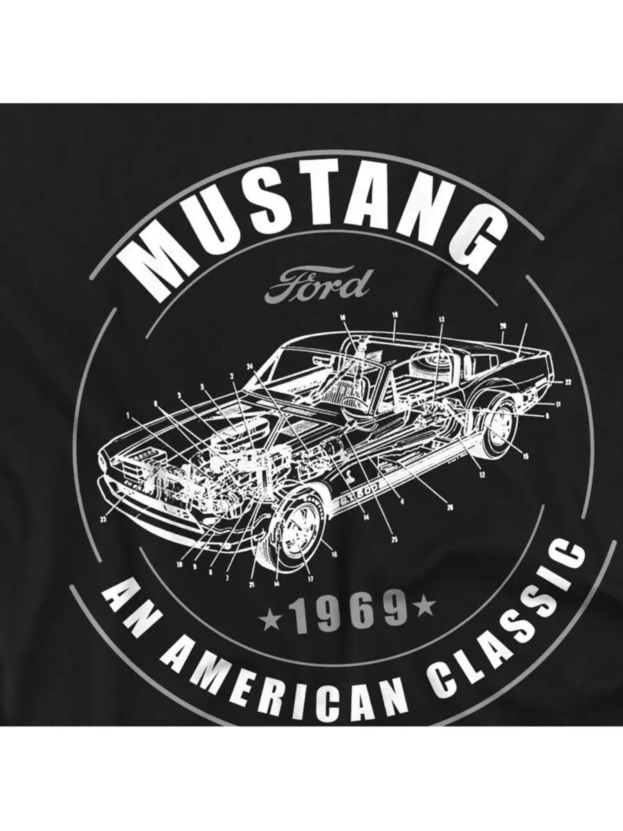 Mustang Мужская классическая черная футболка "Американская классика" — изображение 2 из 3, черный