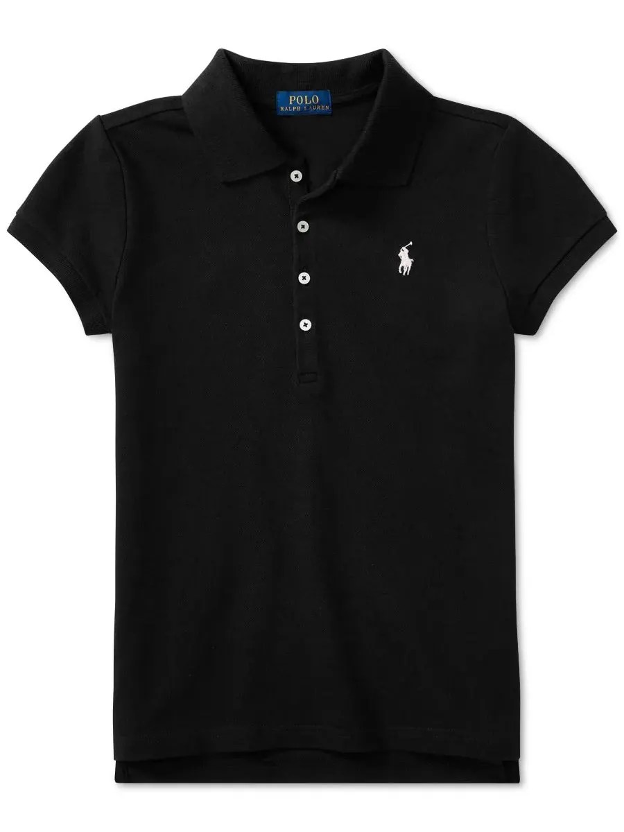Поло-рубашки из сетчатой ткани для девочек от Ralph Lauren Polo Ralph Lauren — изображение 1 из 5, черный