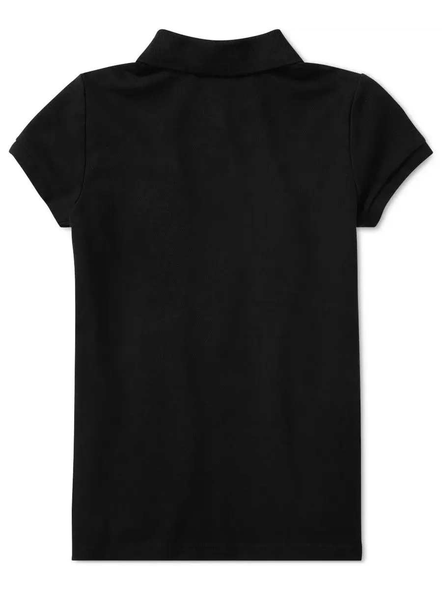 Поло-рубашки из сетчатой ткани для девочек от Ralph Lauren Polo Ralph Lauren — изображение 2 из 5, черный