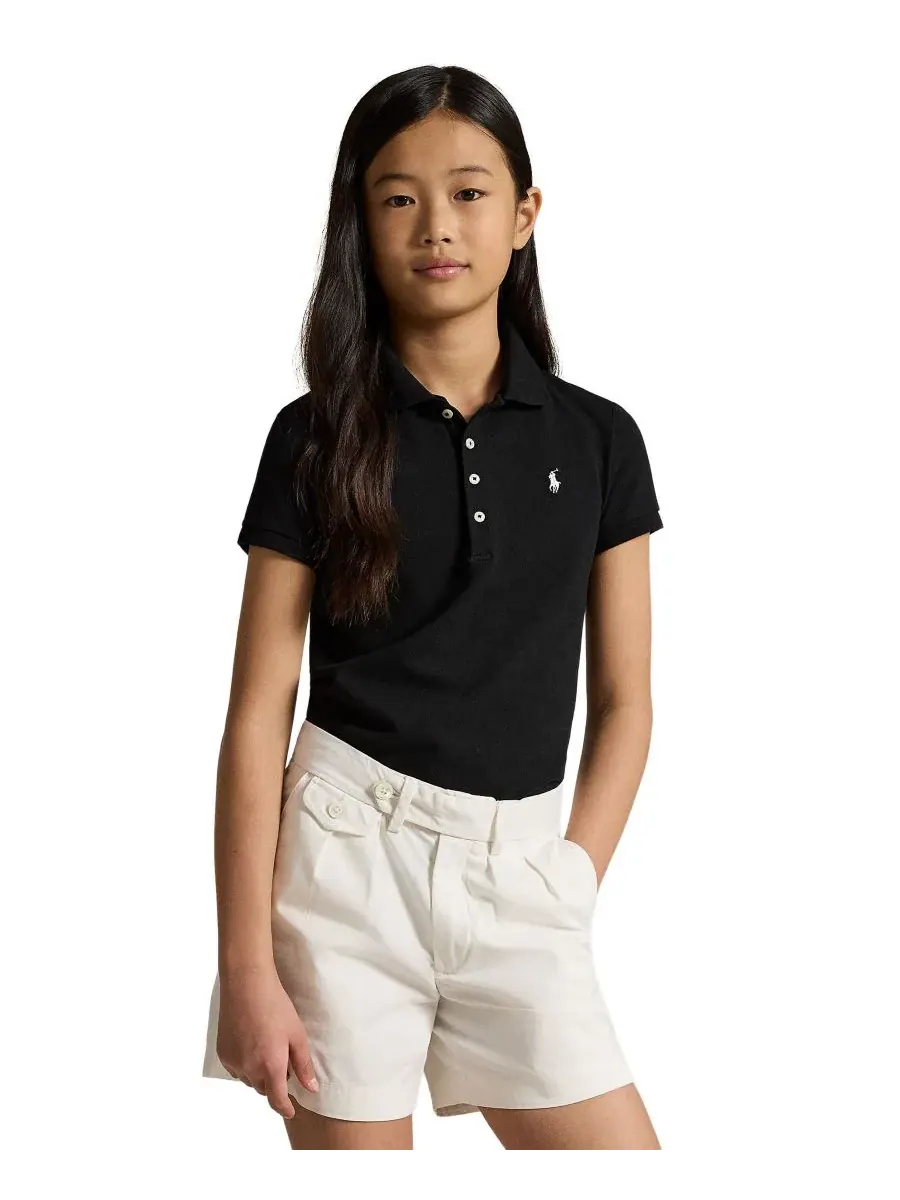 Поло-рубашки из сетчатой ткани для девочек от Ralph Lauren Polo Ralph Lauren — изображение 4 из 5, черный