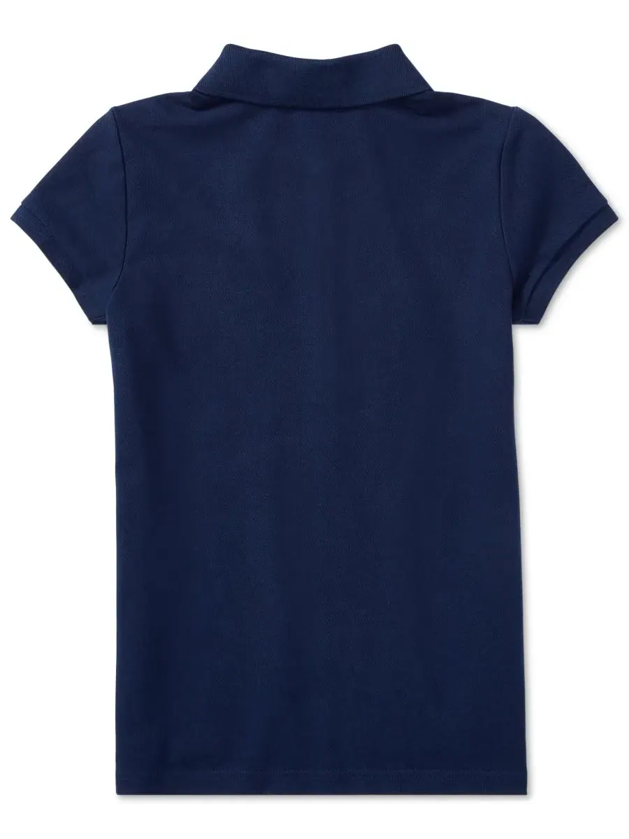 Поло-рубашки из сетчатой ткани для девочек от Ralph Lauren Polo Ralph Lauren — изображение 2 из 5, темно-синий