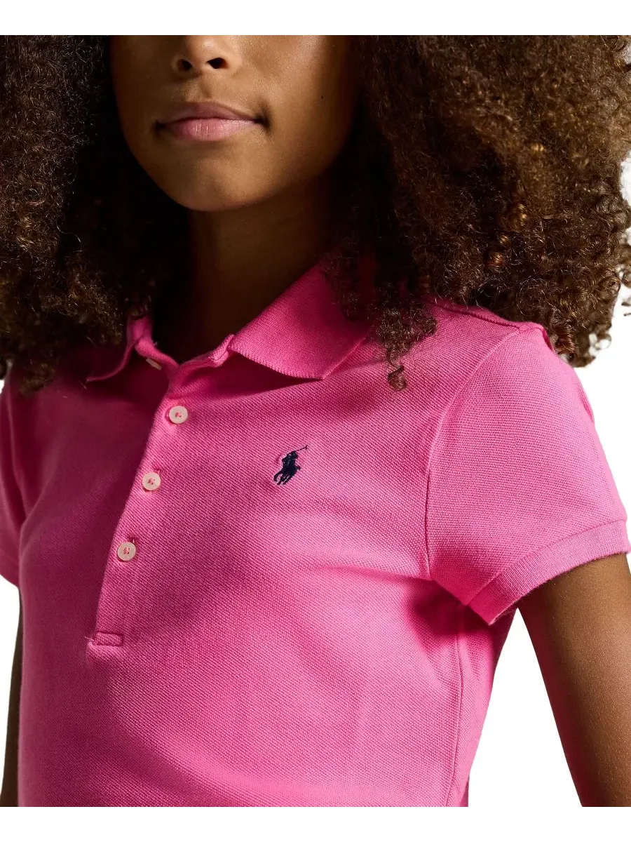 Поло-рубашки из сетчатой ткани для девочек от Ralph Lauren Polo Ralph Lauren — изображение 5 из 5, розовый