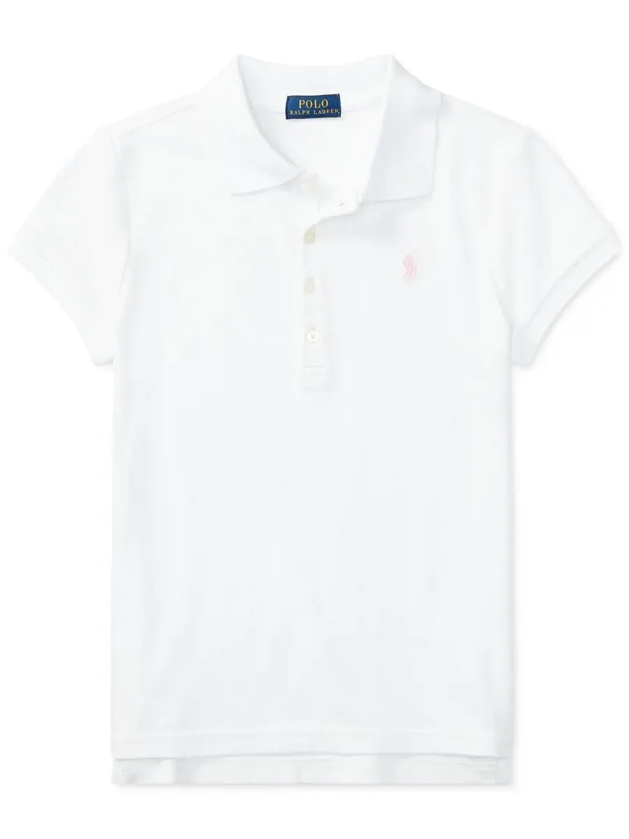 Поло-рубашки из сетчатой ткани для девочек от Ralph Lauren Polo Ralph Lauren — изображение 4 из 5, белый