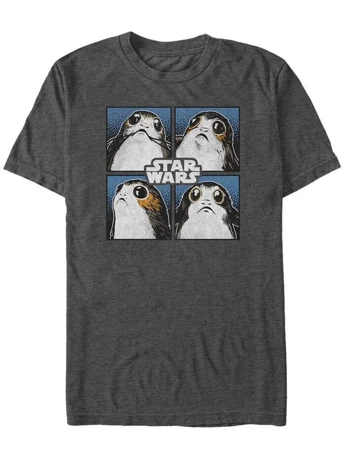 Мужская футболка с короткими рукавами «Звездные войны» Four Square Porgs Fifth Sun — изображение 1 из 1, темно-серый