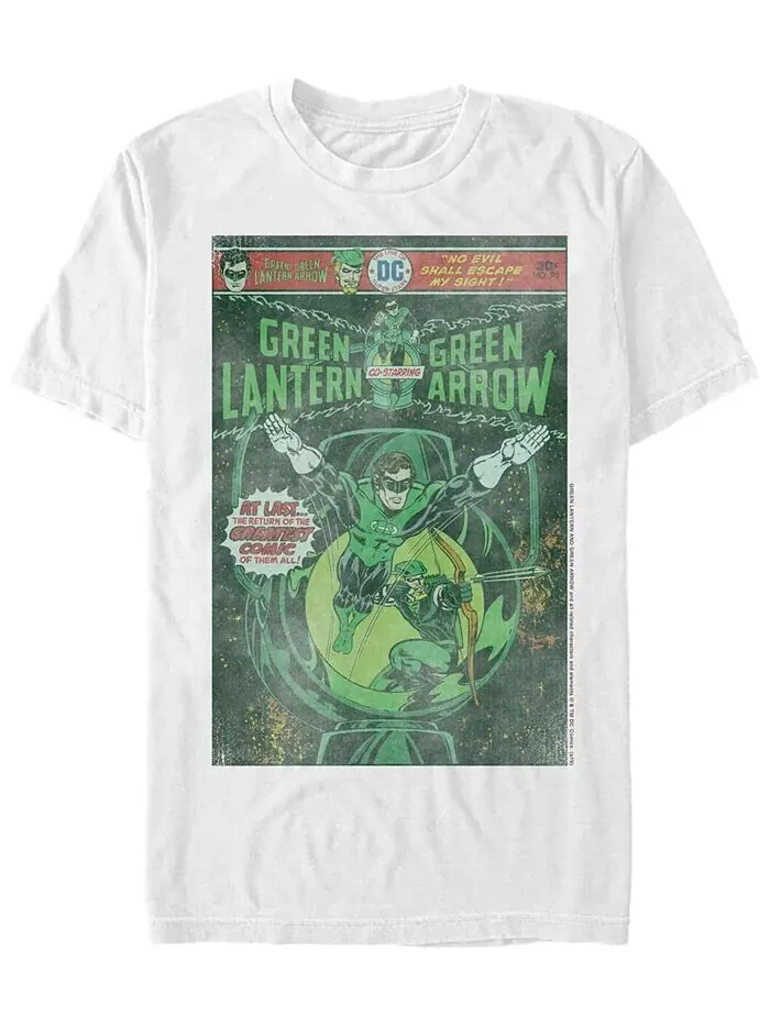 Футболка с коротким рукавом для мужчин Dc Green Lantern Starring Green Arrow Comic Cover Fifth Sun — изображение 1 из 1