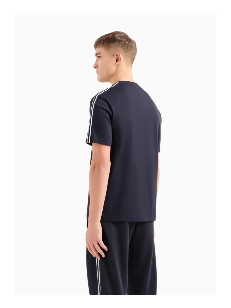 Мужская футболка с фирменным логотипом A|X Armani Exchange — изображение 2 из 4, темно-синий