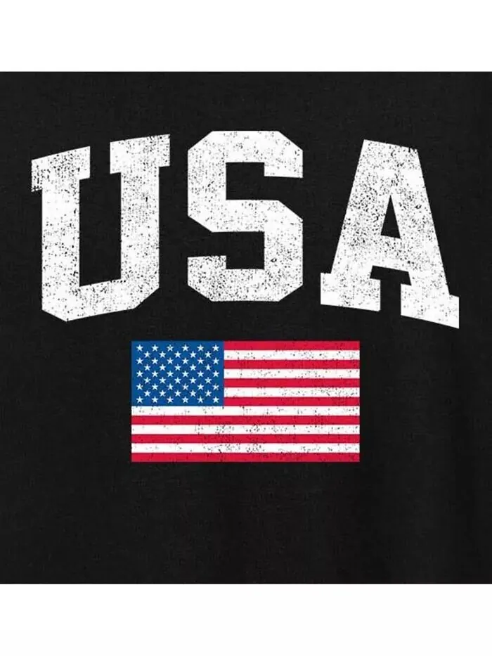 Футболка с рисунком флага США больших размеров Hybrid Apparel — изображение 2 из 3, черный
