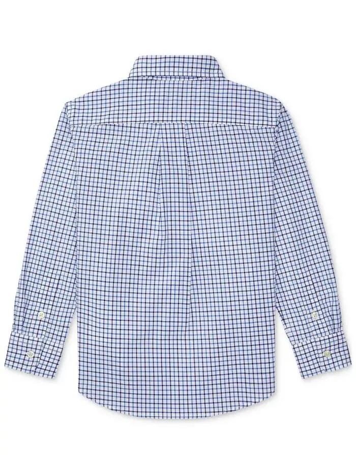 Рубашка в клетку из хлопка для малышей и маленьких мальчиков Polo Ralph Lauren — изображение 4 из 4, синий мульти
