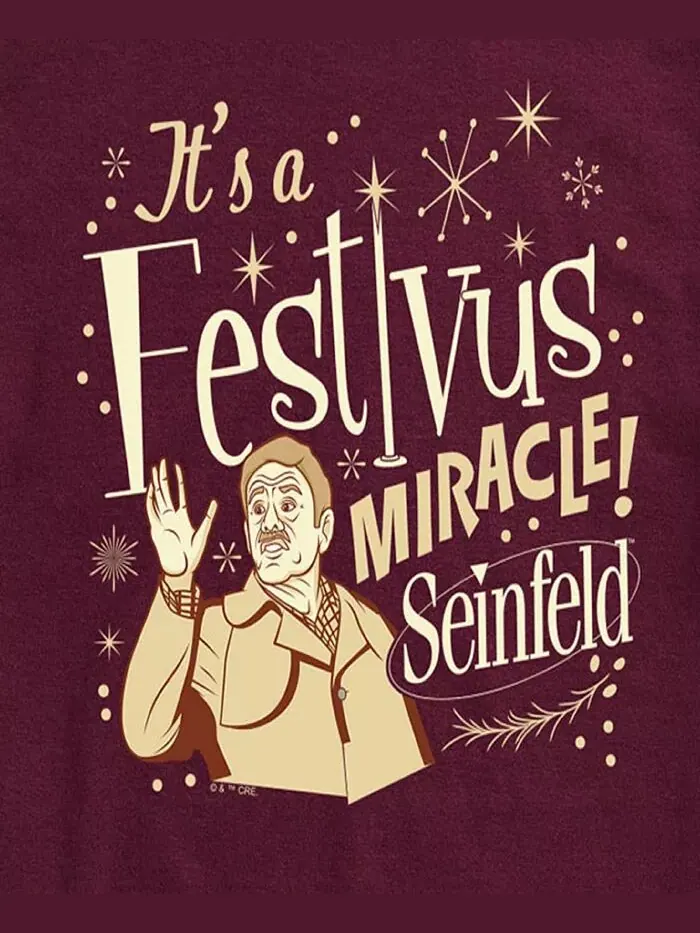 Мужская футболка Seinfeld Festivus с коротким рукавом AIRWAVES — изображение 3 из 3, красный