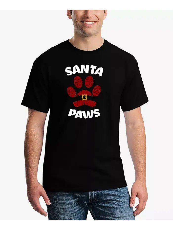 Мужская футболка Santa Paws с принтом LA Pop Art — изображение 1 из 3, черный