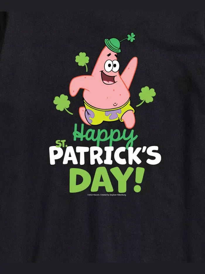 Мужская футболка с коротким рукавом SpongeBob SquarePants Happy Patrick's Day AIRWAVES — изображение 3 из 3, черный