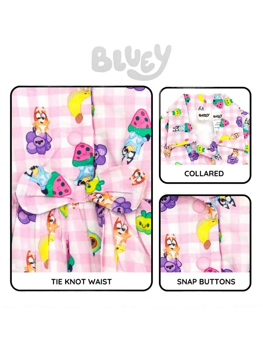 Платье без рукавов с принтом Bluey Sleeveless и Bingo Bluey — изображение 3 из 3, розовый