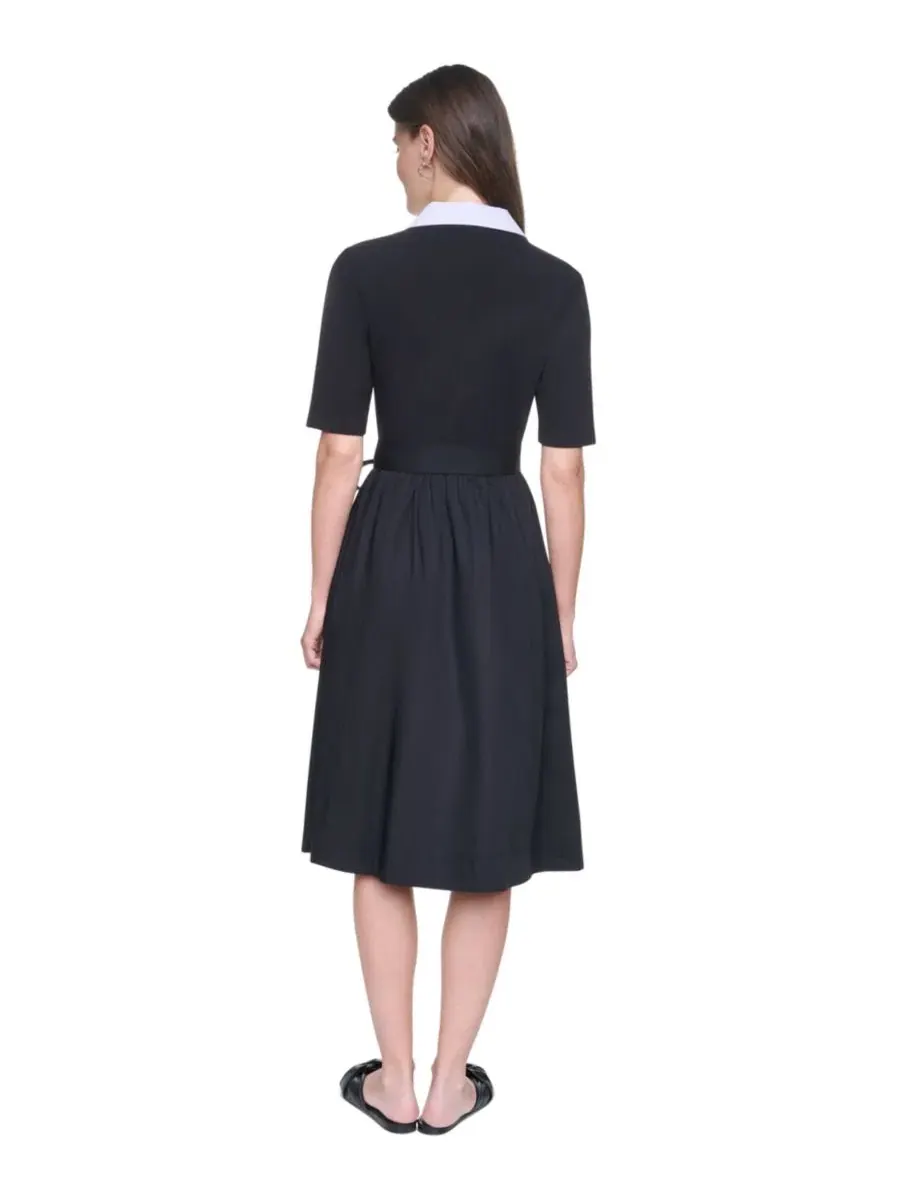 Платье-рубашка с воротником и коротким рукавом DKNY — изображение 5 из 6, черный