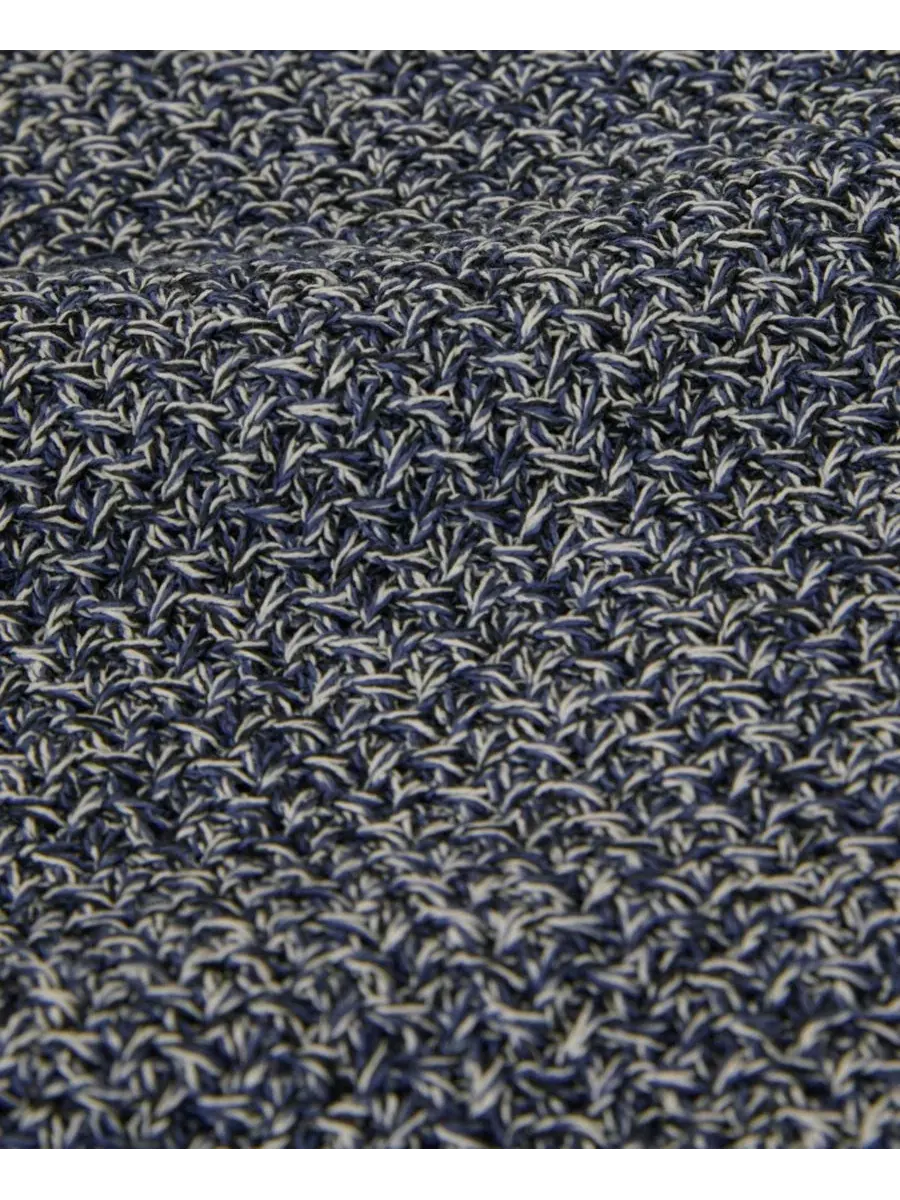Мужское поло с открытым воротником, с фактурным вязанием, Owen Speckle-Knit REISS — изображение 3 из 5, индиго синий