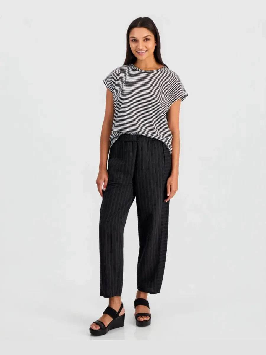 Брюки-фонарик с высокой посадкой, укороченные Eileen Fisher — изображение 2 из 4, черный/белый