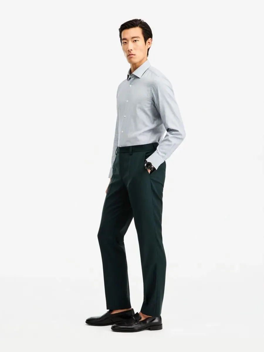 Брюки классические в полоску Modern-Fit Hugo Boss — изображение 4 из 6, зеленый