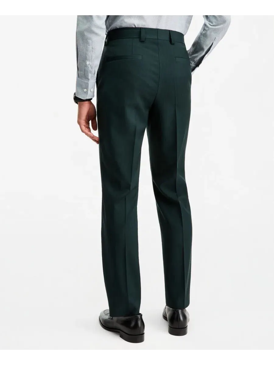 Брюки классические в полоску Modern-Fit Hugo Boss — изображение 5 из 6, зеленый