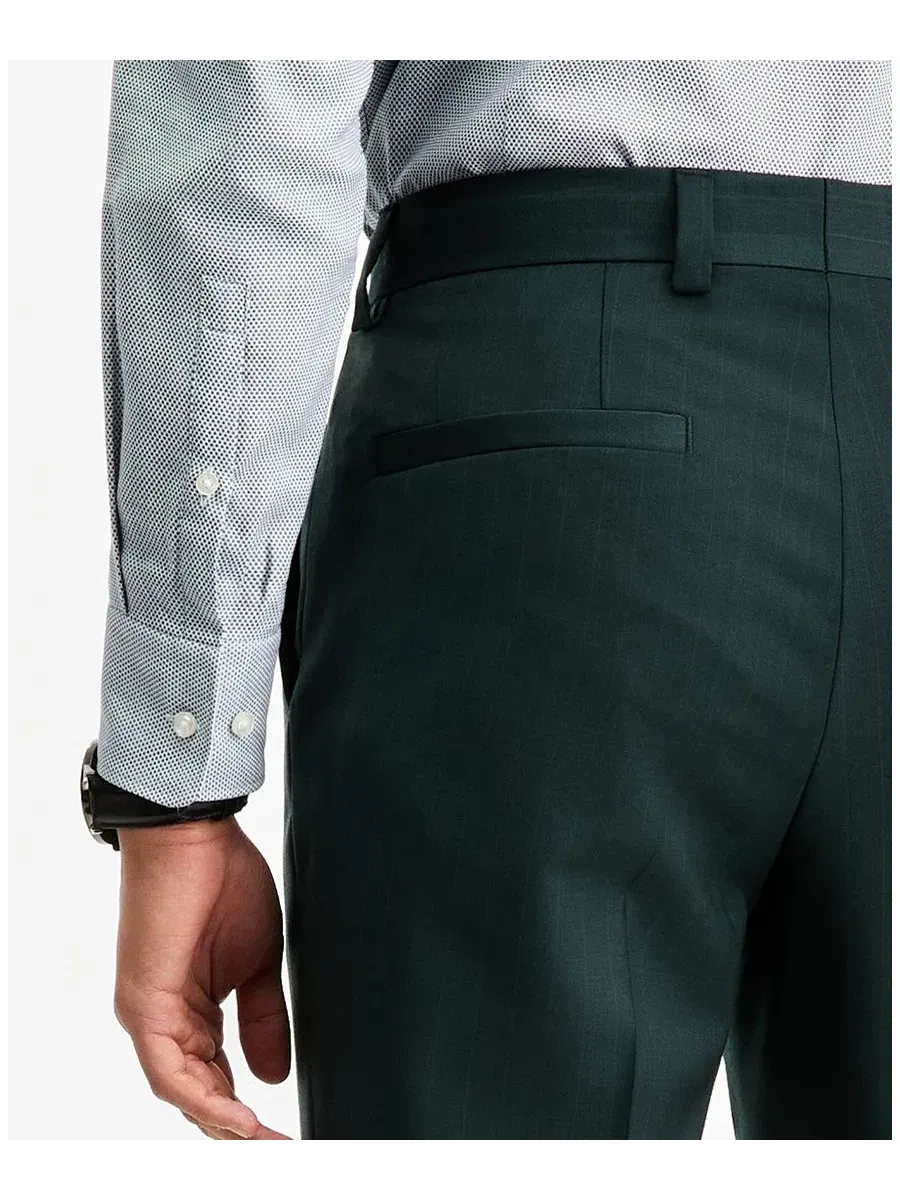 Брюки классические в полоску Modern-Fit Hugo Boss — изображение 6 из 6, зеленый