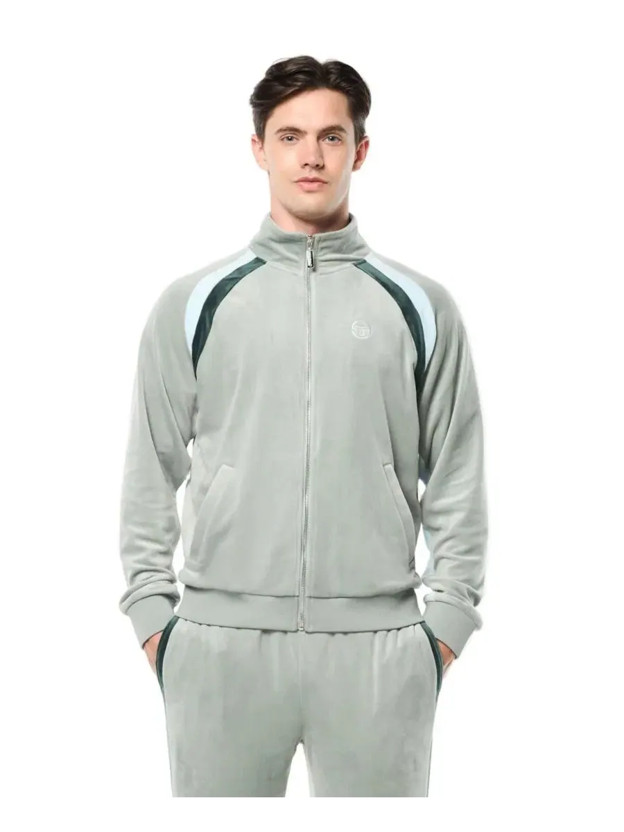 Куртка-худи с молнией Banda Velour Track Jacket Sergio Tacchini — серый