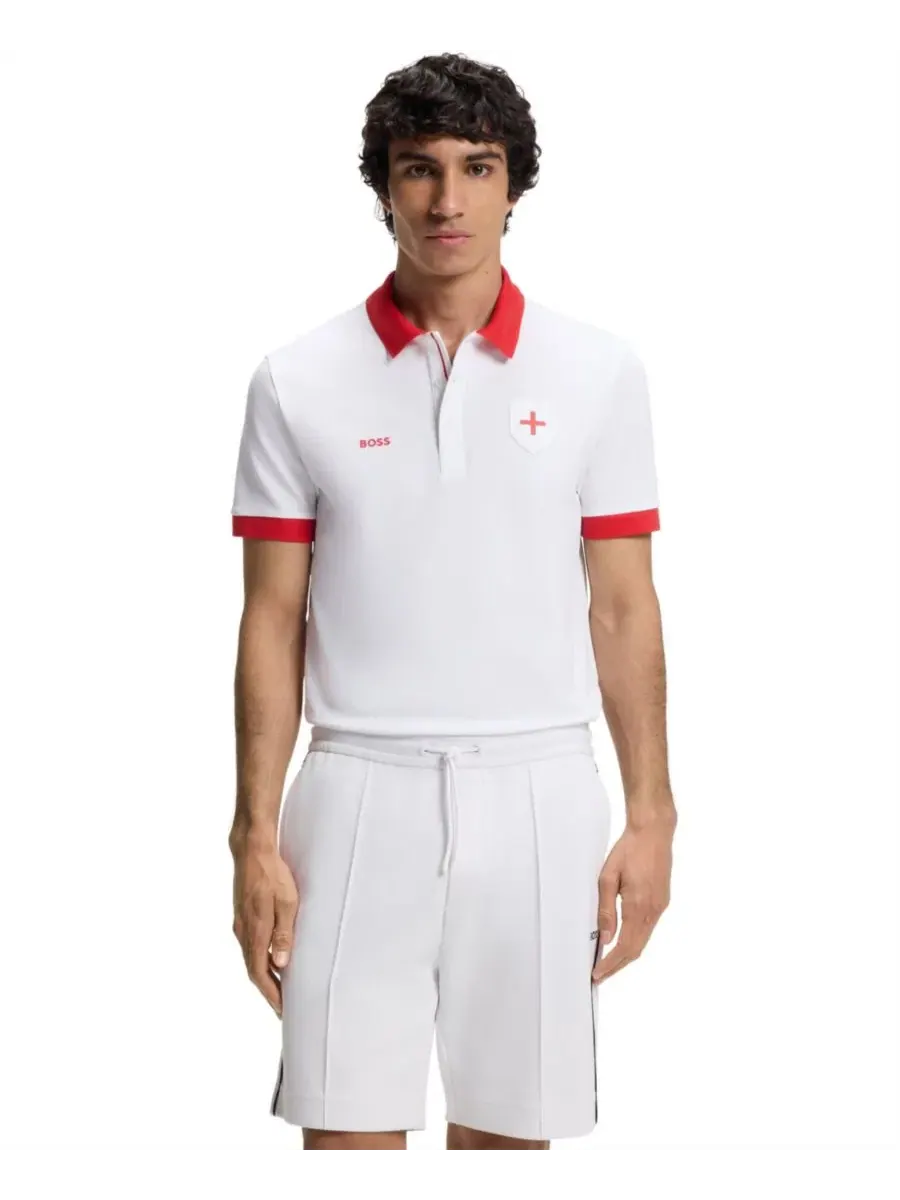 Поло с принтом Paddy England Country Flag Trim Hugo Boss