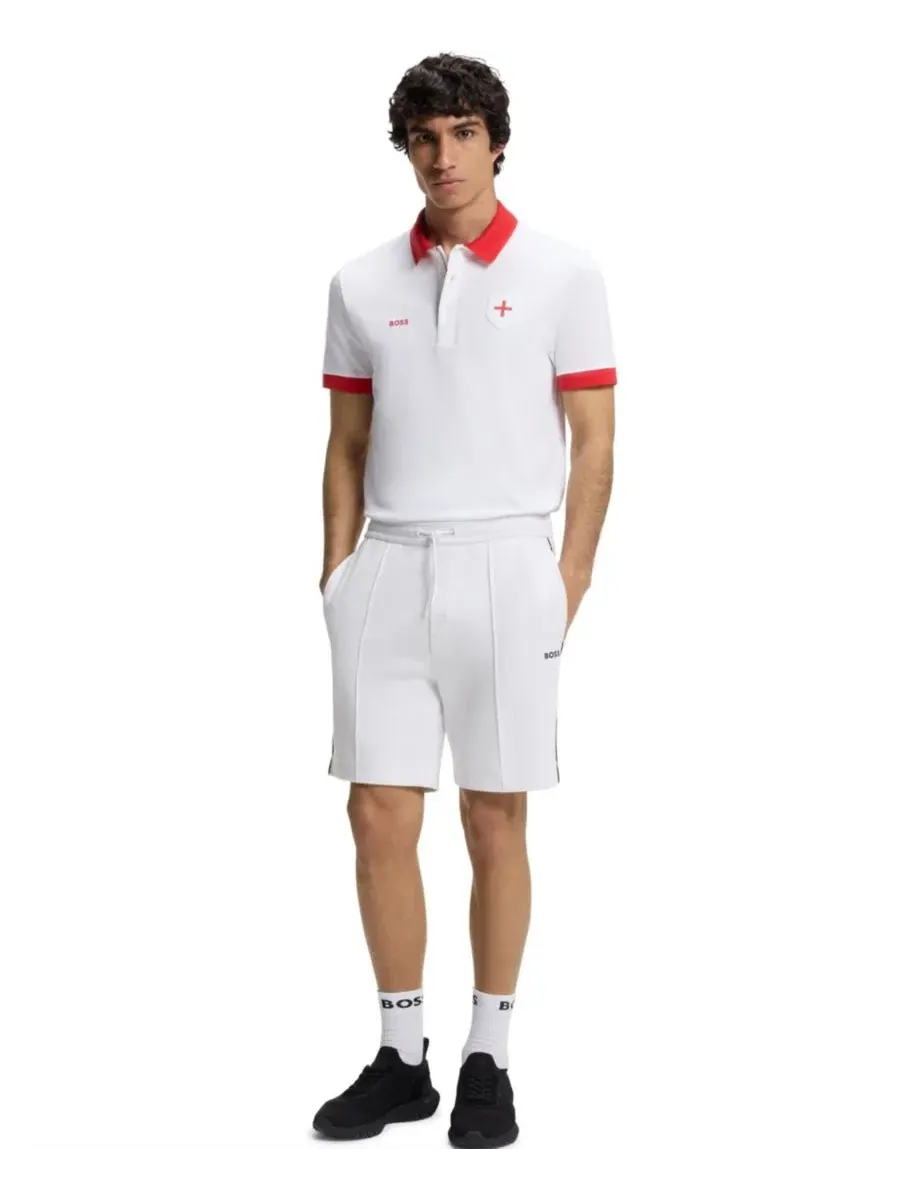 Поло с принтом Paddy England Country Flag Trim Hugo Boss — изображение 2 из 5, белый