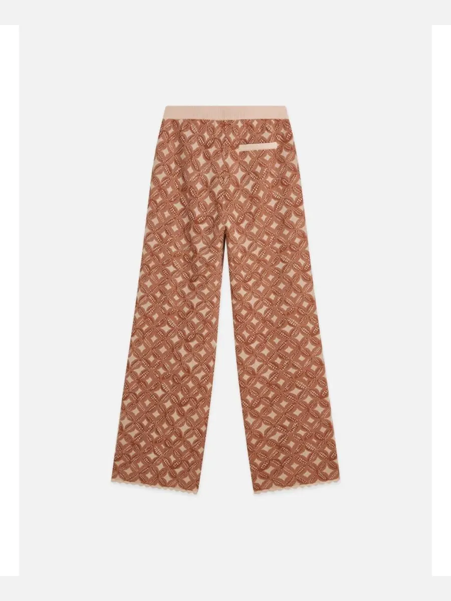 Женские джаккардовые трикотажные брюки свободного кроя, модель Jacquard Knitted Relaxed-Fit — изображение 5 из 5, розовый