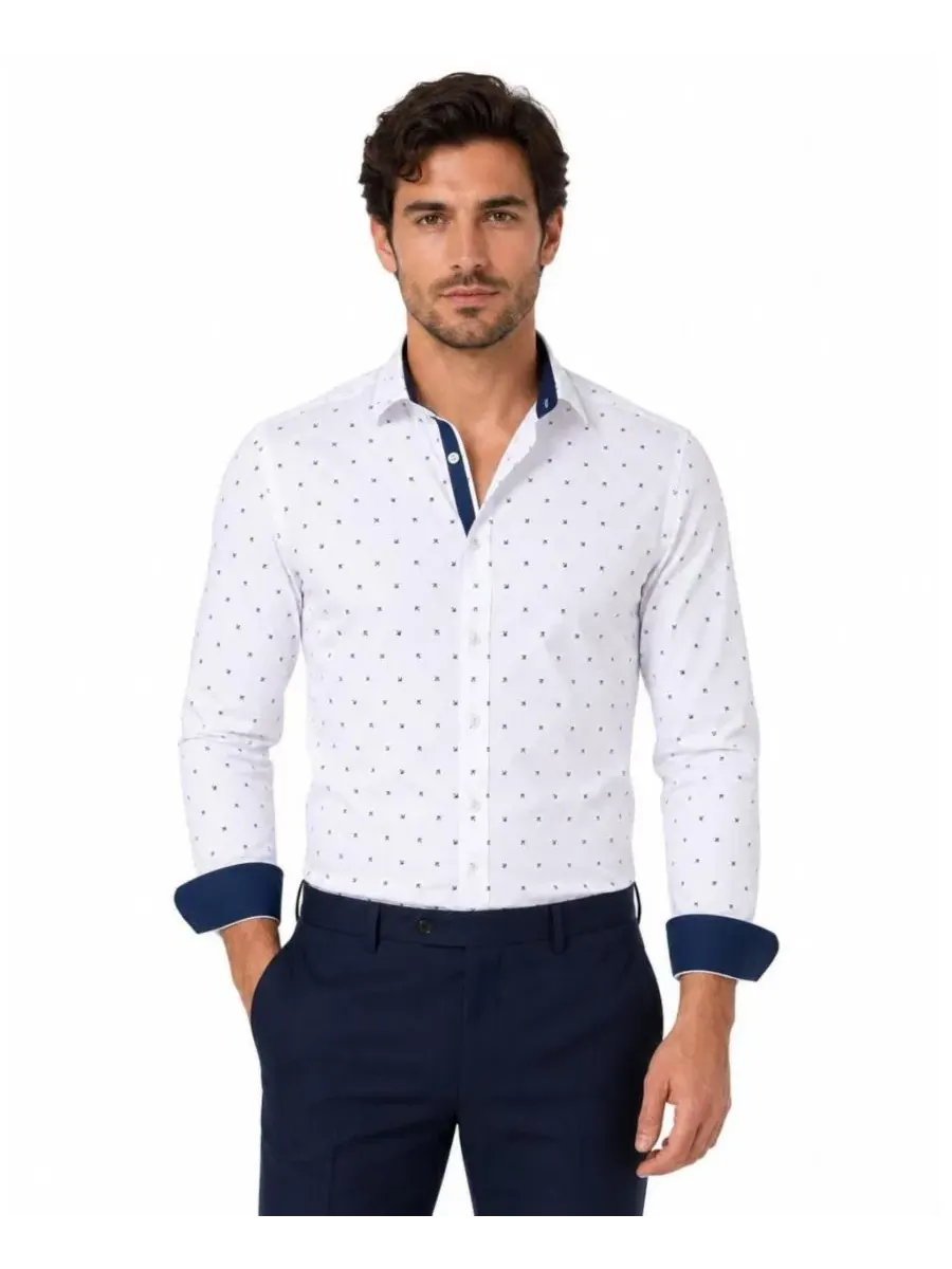 Мужская рубашка с длинным рукавом, Slim Fit Elie Balleh — изображение 1 из 5, белый