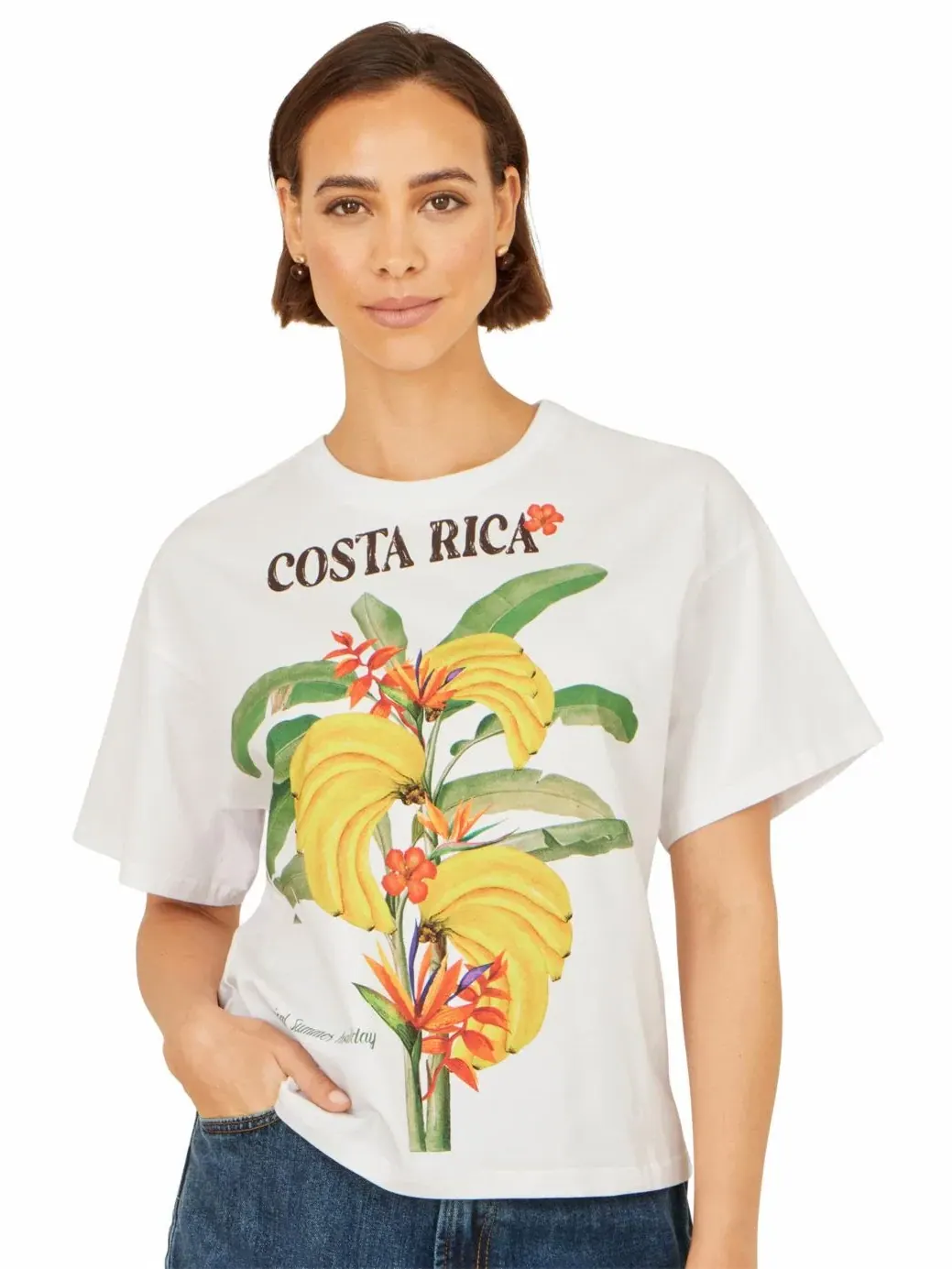 Футболка женская с принтом Costa Rica Yumi — изображение 1 из 4, белый
