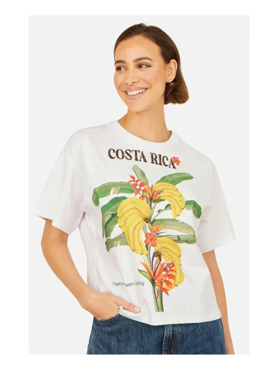 Футболка женская с принтом Costa Rica Yumi — изображение 4 из 4, белый