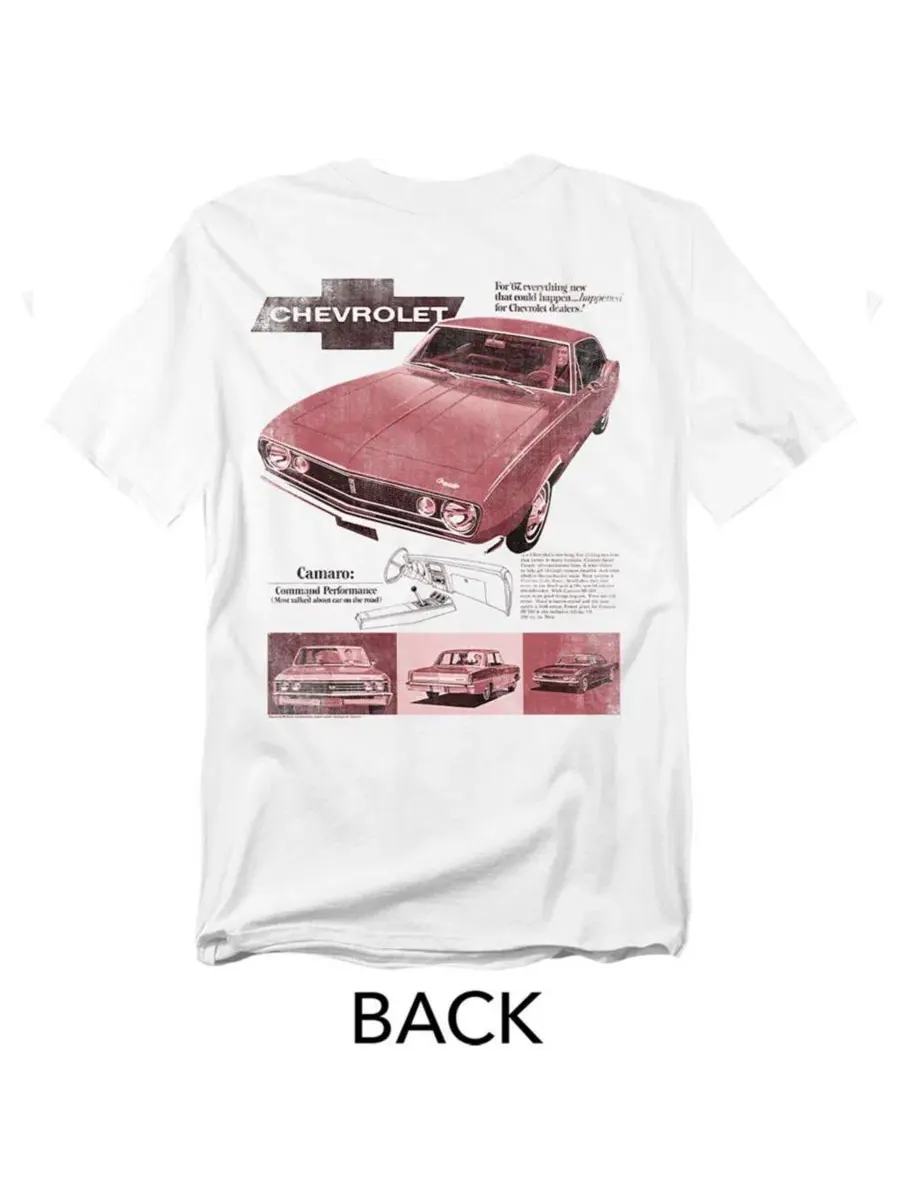 Футболка с принтом Chevrolet Camaro Sport Coupe Corvette — изображение 3 из 3, белый