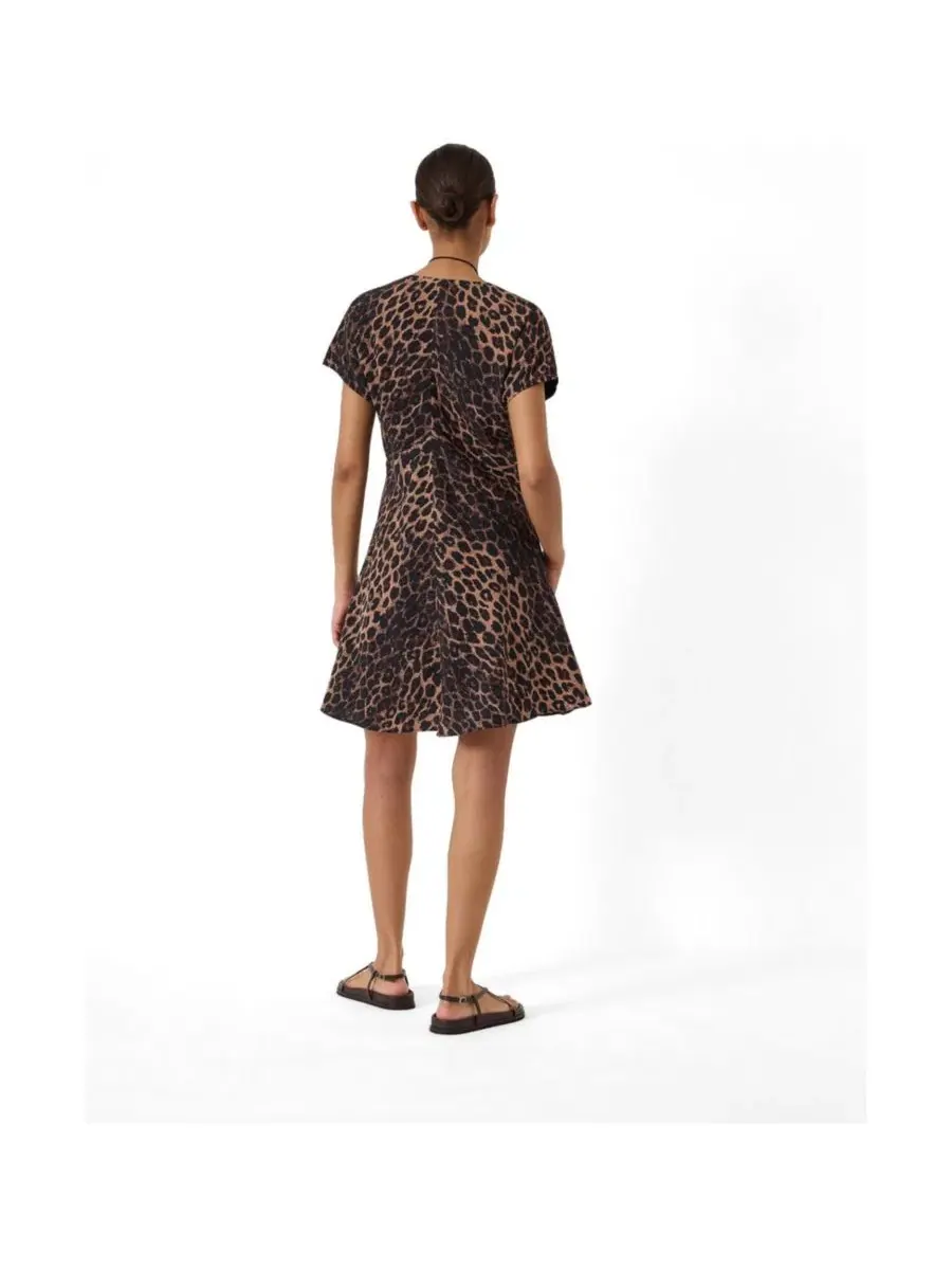 Платье мини с V-образным вырезом, без рукавов, Grace Air Flow Hush, Soft Leopard — изображение 3 из 5