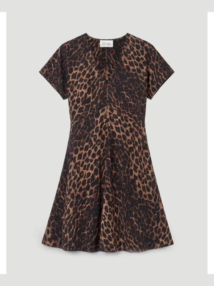 Платье мини с V-образным вырезом, без рукавов, Grace Air Flow Hush, Soft Leopard — изображение 5 из 5