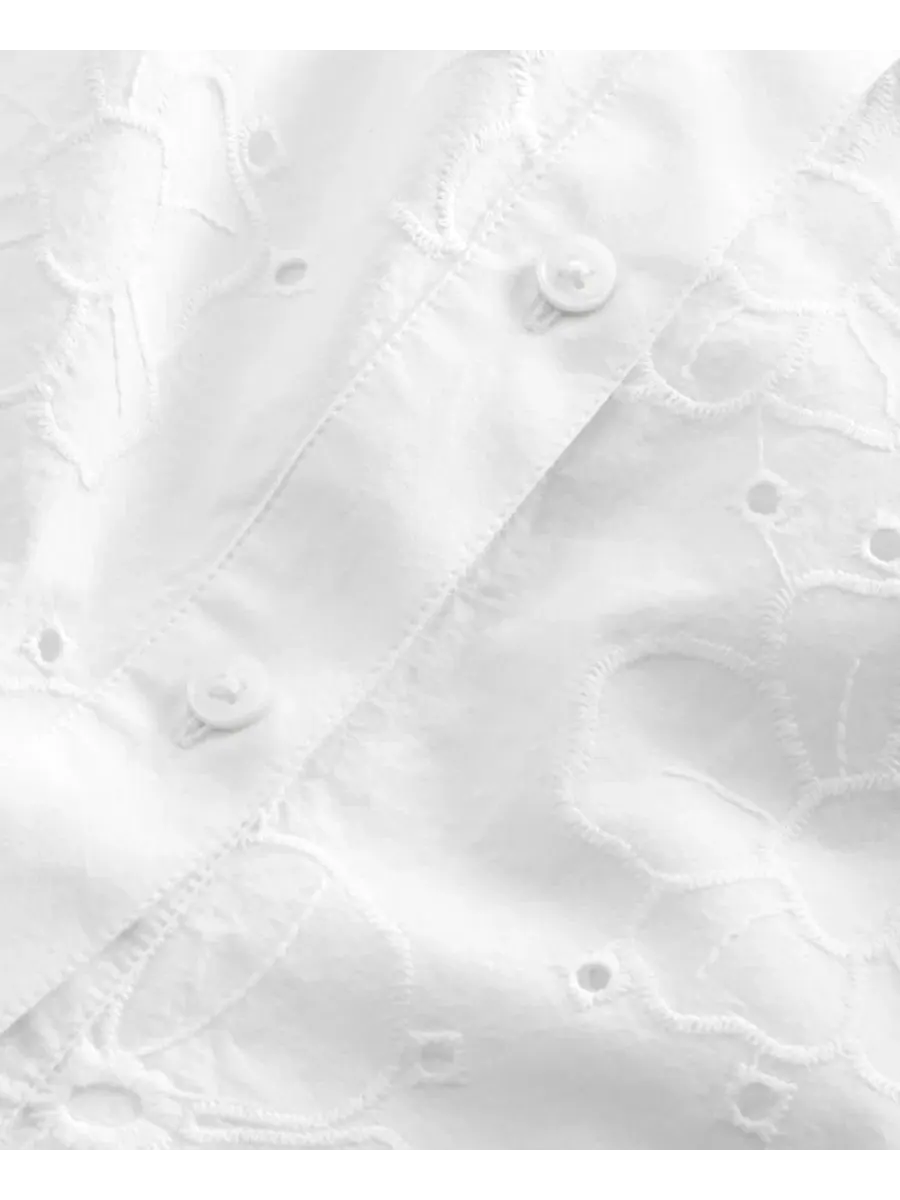 Комплект из блузки и шорт из хлопка с завязкой на талии I.N.C. International Concepts — изображение 4 из 4, яркий белый