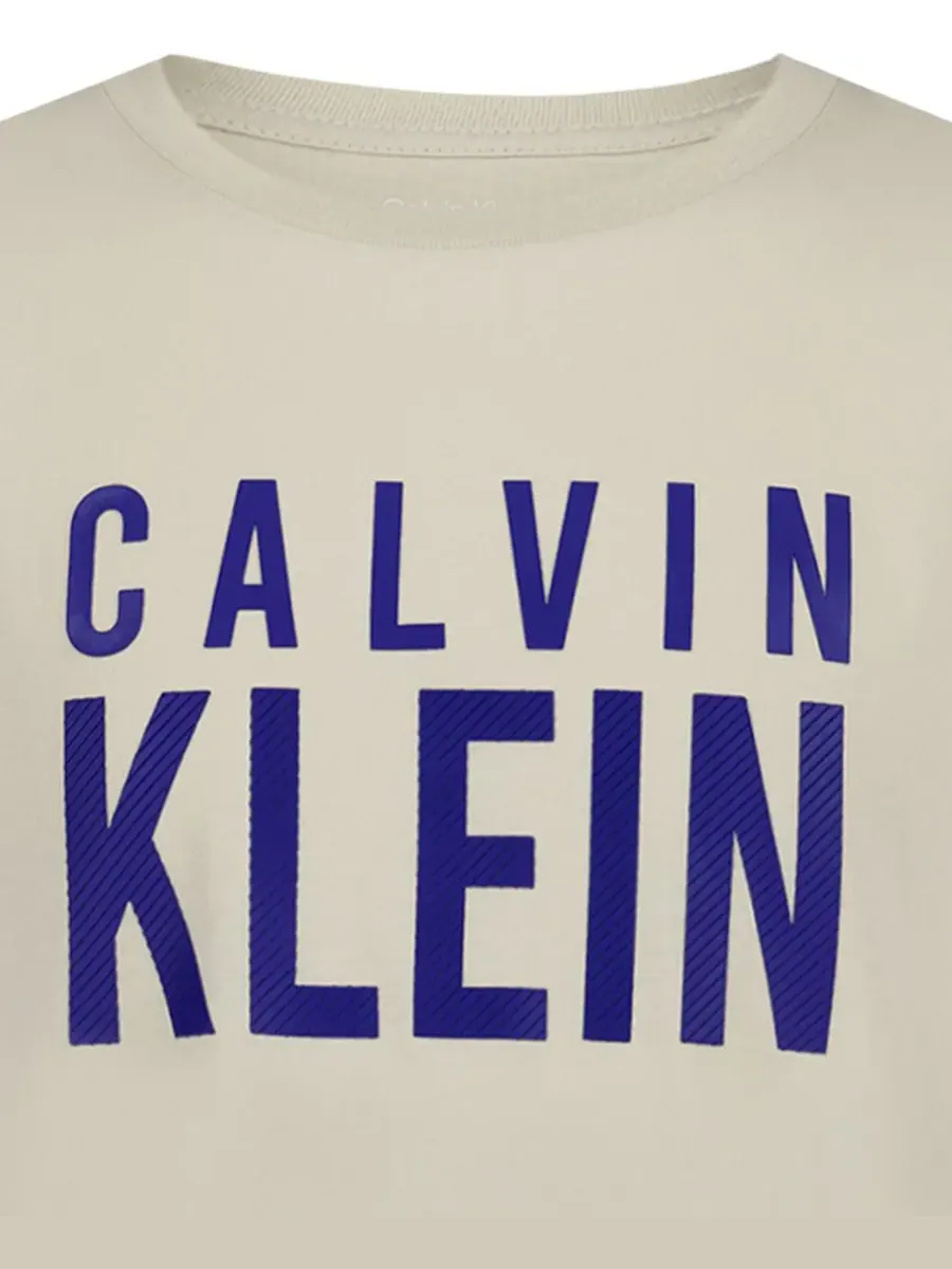 Детская футболка CK Structure с коротким рукавом и круглым вырезом, размер 8-20 Calvin Klein, Peyote — изображение 3 из 5
