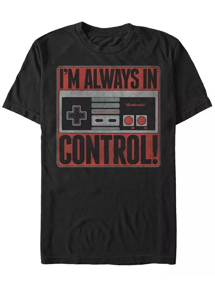 Футболка с коротким рукавом для мужского контроллера NES Nintendo I'M Always In Control Fifth Sun — изображение 1 из 1