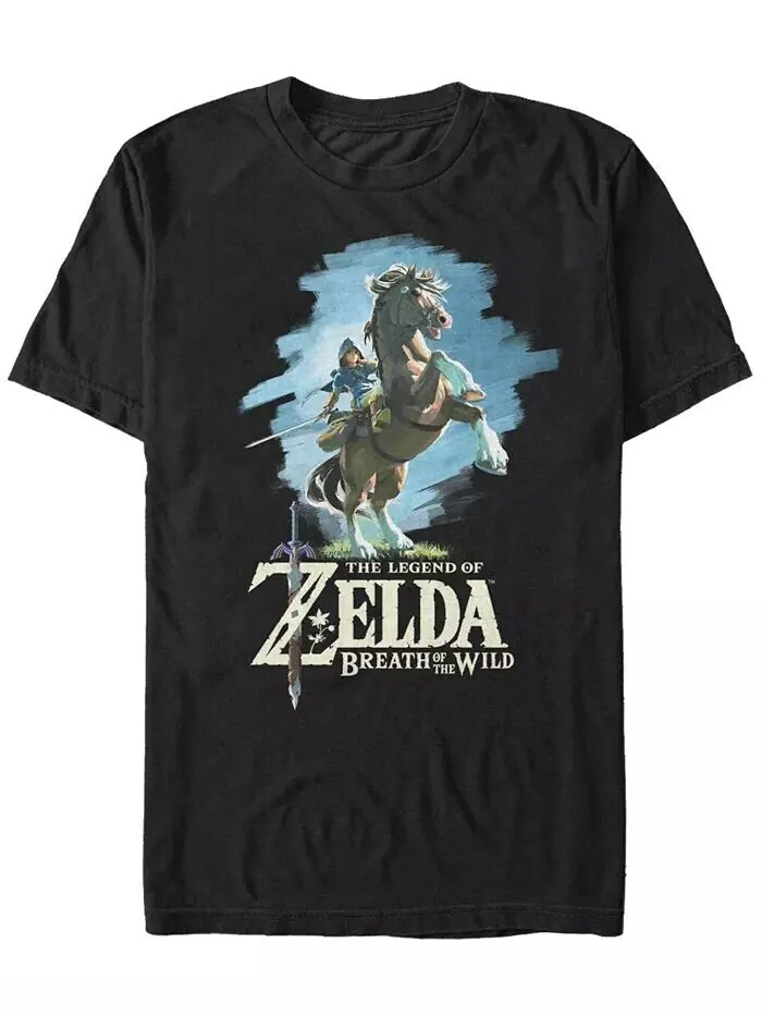Футболка мужская Nintendo Legend of Zelda Link Breath of The Wild с коротким рукавом Fifth Sun — изображение 1 из 1, черный