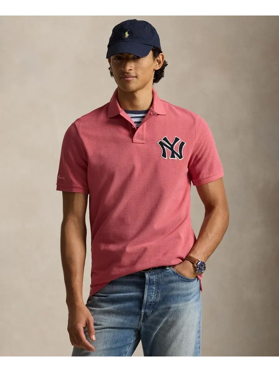 Мужская сетчатая рубашка-поло с логотипом Yankees Polo Ralph Lauren