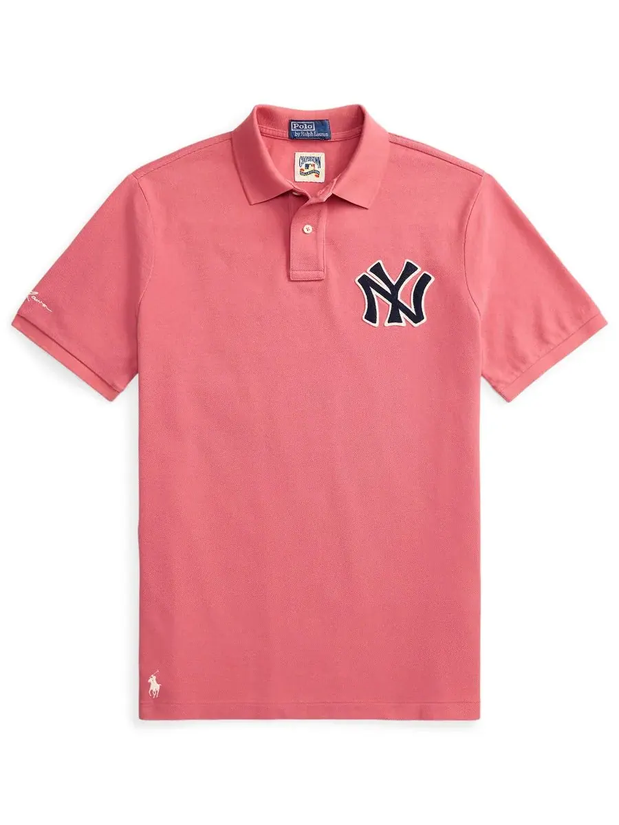 Мужская сетчатая рубашка-поло с логотипом Yankees Polo Ralph Lauren — изображение 5 из 5, красный