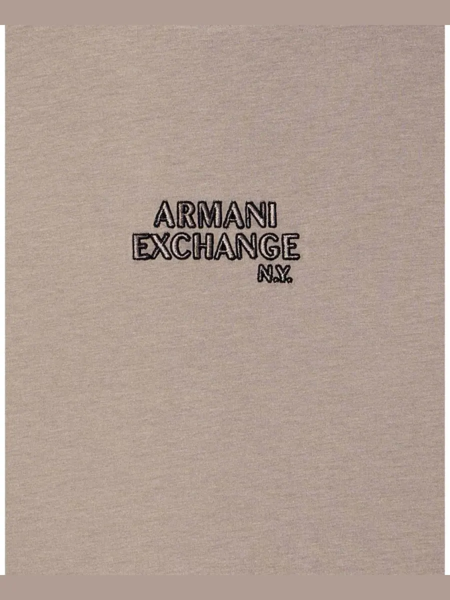 Мужская футболка с коротким рукавом и логотипом A|X Armani Exchange — изображение 3 из 4, бежевый