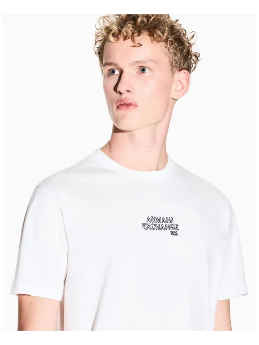 Мужская футболка с коротким рукавом и логотипом A|X Armani Exchange — изображение 3 из 5, белый