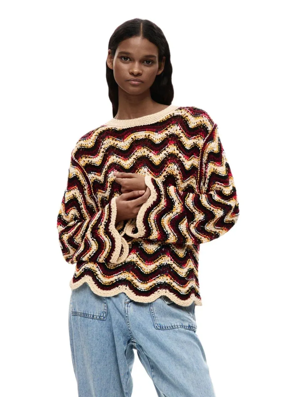 Свитер с зигзагообразным принтом Desigual